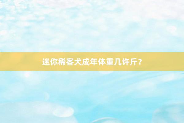 迷你稀客犬成年体重几许斤？